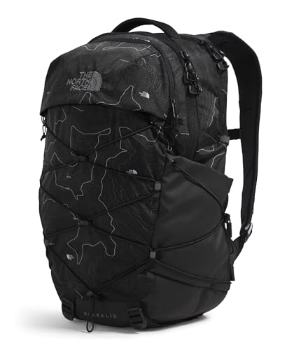 Image of The North Face Borealis Commuter Laptop Backpack - PFAS Free, TNF Black Topo Print /Smoked Pearl, One Size