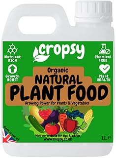 CROPSY Natural Plant Food Organic Liquid Fertiliser Outdoor Indoor Plants Vegetables, Fruits All Purpose Garden Feed, Flower Fertiliser, Multi Purpose Plant Fertiliser Tomato Food, Chemical Free (1L)
