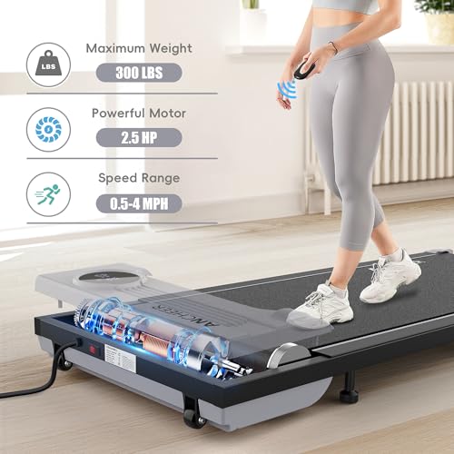 Image of ANCHEER Walking Pads, 2 in 1 Under Desk Treadmill 2.5HP Compact Running Machine with Remote Control, 300lbs Weight Capacity for Home /Gym /Office,Ultra-Quiet, Installation-Free