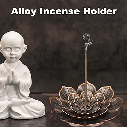 incenso em 1 liga metálica criativo queimador incenso em bastão lótus e incenso cone para casa Hepve
