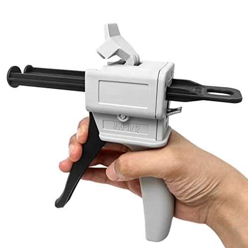 Image of QWORK 50ml Dispensing Gun Kit, Impression Mixing Dispensing Gun, 1: 1 /1: 2 AB Ratio, Static Mixer Mixing Nozzle