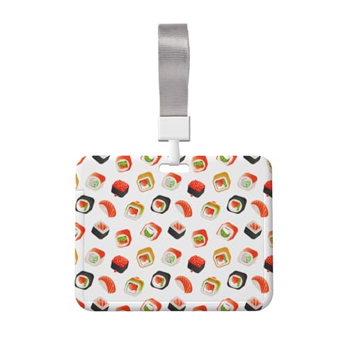 名札ケース 寿司柄 ネームホルダー 名刺ホルダー IDカードケース パスケース IDカードケース おしゃれ カードホルダー バッジホルダー 首掛け 吊り下げ名札 定期入れ 名刺入れ 旅行用品 学生証 贈り物