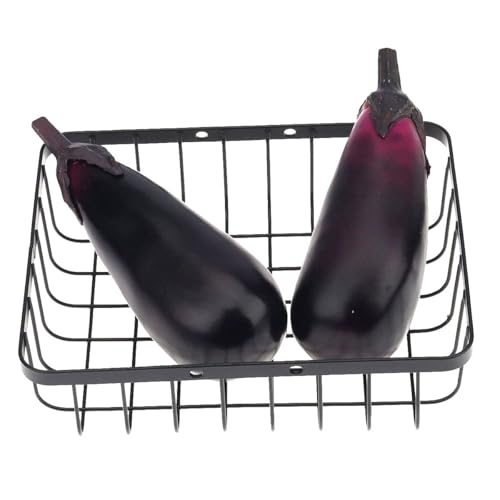 Meiwlong 2 PCS Fake Realistic Eggplant Props Decoration Home Artificial Display Lifelike Vegetable Faux Food Model Ornament Party Festival - Thumbnail 5