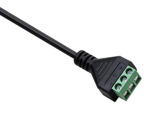 Qaoquda Gold Plated 3.5Mm (1/8") 3 Pole Stereo Trs Audio Balanced Female Jack To Av 3 Pin Screw Video Balun Terminal Adapter Connector Cable 30Cm/1Ft (3.5Mm F/3Pin) #TOP3