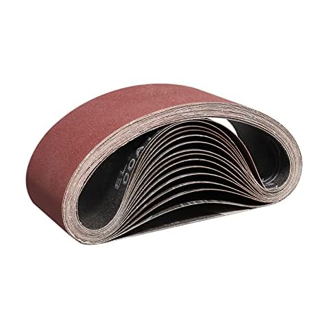 POTUINOM 3x21 Inch 80 Grit Sanding Belts 10 Pack - Aluminum Oxide 3''x21'' Belt Sander Sanding Belts for Wood/Pladtic/Paint/Stone/Rust Removal Cover