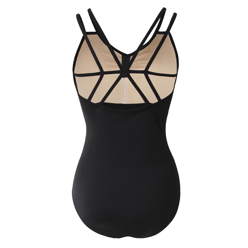 ROYAL SMEELA Justaucorps Danse Ballet Femme Body Justaucorp Sans Manche Adulte Noir