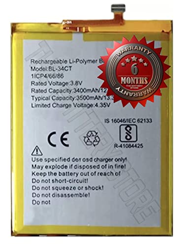 Image of THE BATTERY STORE Original BL-34CT Mobile Battery Compatible with Tecno Camon i4 / Camon -iSky3 / KB3 / CB7 / CB7J / KB7 / KB7J / BL-34CT / BL34CT Battery with 6 month warranty and high capacity battery backup. Carefully check your phone model and purchase. (BL-34CT)