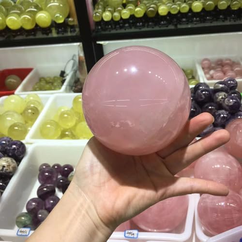 Sphère en quartz rose poli et véritable cristal de lithothérapie