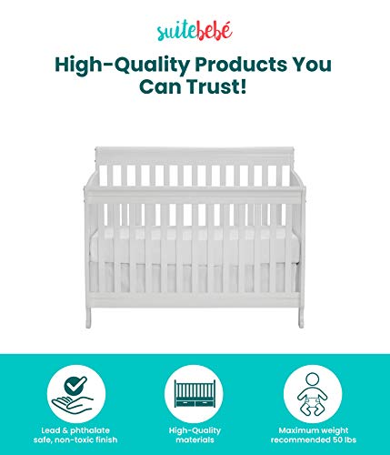 Suite Bebe Riley 4-In-1 Convertible Crib, White #TOP4