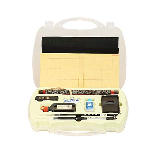 Chinese kalligrafie Chinees, kalligrafie penseel Sumi inkt herbeschrijfbaar water schrijfdoek inkstone set viltmat met…