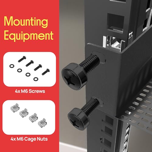 Pyle 2-Pc 1U Server Rack Shelf, Vented Shelves for Good Air Circulation, Cantilever Mount, Wall Mount Rack, Universal Device, Cabinet Shelf, Computer Case Mounting Tray, Black PLRSTN14UX2