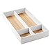 Produktbild iDesign 90710EU RealWood Schubladen-Organizer für den Waschtisch, Pflegeprodukte, 40,5 x 20,2 x 4,9 cm, weiß/helles Holz, Plastik, 4 Fächer