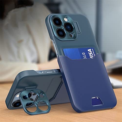 Support Invisible et Porte-Cartes Cuir iPhone 14 Pro Max Vert Foncé
