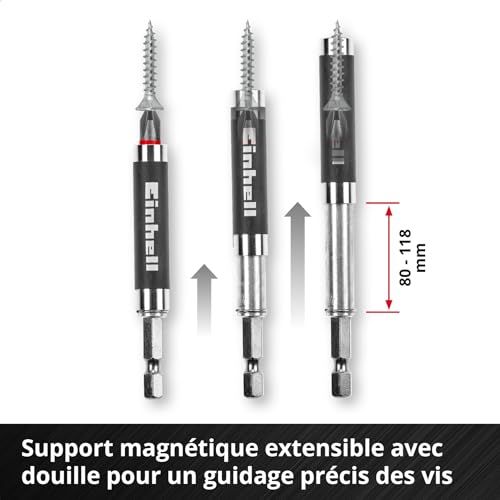 Original Einhell M-CASE 42 pcs. set d'embouts (embouts de 25 mm, embouts de 50 mm, support magnétique, clé à douille, support d'embouts à changement rapide, boîte de rangement incluse) – vue 5