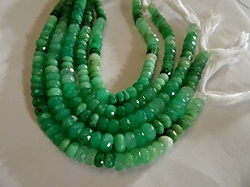 Chrysoprase verte naturelle facettée 7mm perles rondelles de qualité gemme