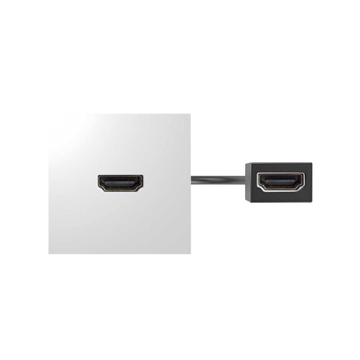 Connecteur HDMI femelle-femelle Simon 400 blanc avec câble et plaque
