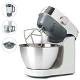 Kenwood Prospero+ KHC29.H0WH Küchenmaschine, 4,3 l Edelstahl Schüssel, 1000 Watt, inkl. 9-teiligem Zubehör-Set mit Zerkleinerer, Acryl-Mixaufsatz, Zitruspresse und mehr, Weiß