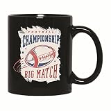 Football ship Gift Badge Styled Design with Quote for Football Fans 11oz 15oz Black Coffee Mug