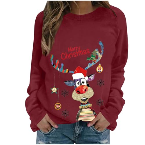 Generisch Weihnachtspullover Damen Lustige Weihnachtsoutfit...