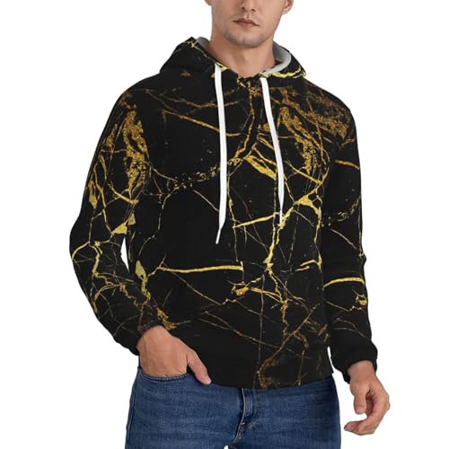 Sweat à capuche épais homme contre le froid motif marbre