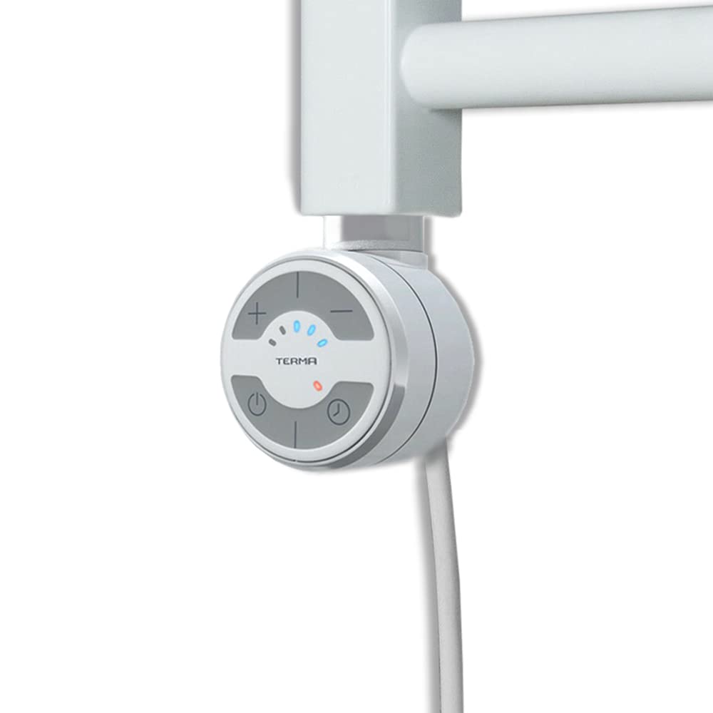 Terma White Moa Thermostatic Electric Element For Heated Towel Rail Radiator, Standard And Dual Fuel, All Watts, Uk (Only Electric Element, 300W)
