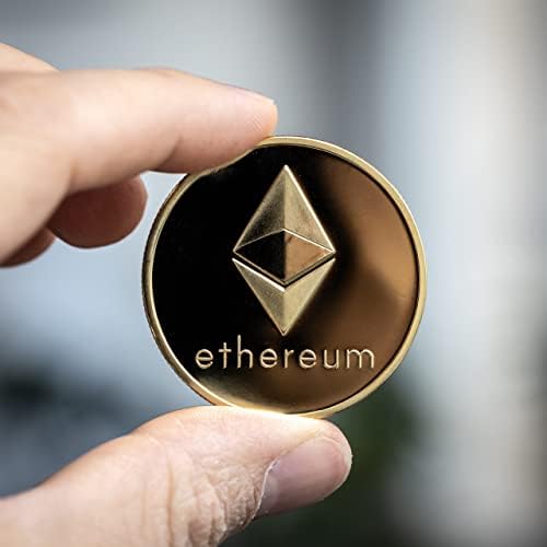 Ethereum Gold Collectible Coin | 1PC Cryptocollect Cryptocurrency Coin | Secured in Hard Shell Casing | Blockchain Based Gifts for Technology & Crypto Enthusiasts