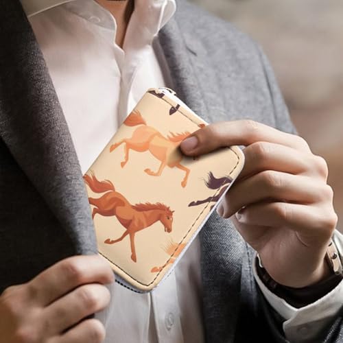 Racing Horses Horseraces Small Business Credit Card Holder Wallet with 20 Card Slots Case Coin Purse Pouch 5
