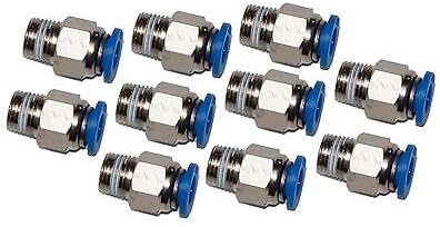 10 Pieces Pneumatic 1/4" OD Tube x 1/8" NPT Push to Connect one Touch Fitting