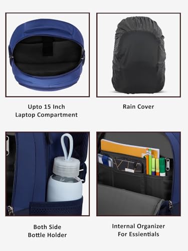 Image of Lavie Sport 29L Atlas | 19 Inch | Fits Upto 15 Inch Laptop Backpack | Laptop Compatiable | Raincover | College Bag | For Men & Women