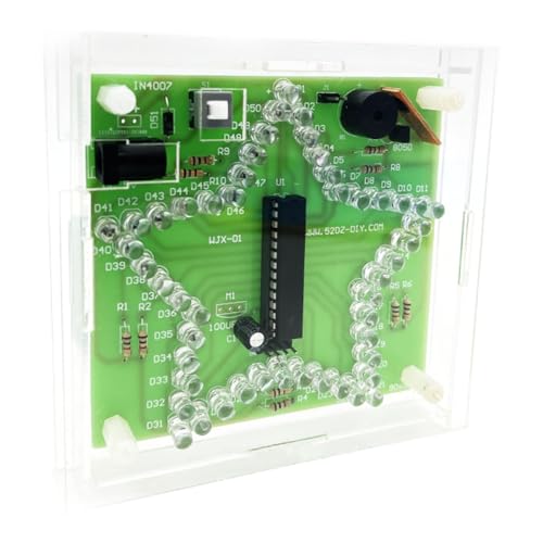 Tiardey Buntes, blendendes Licht-Pentagramm mit Gehäuse und USB-Kabel. Elektronische Produktion, DIY-Kit, Leiterplatten-Lötpraxis