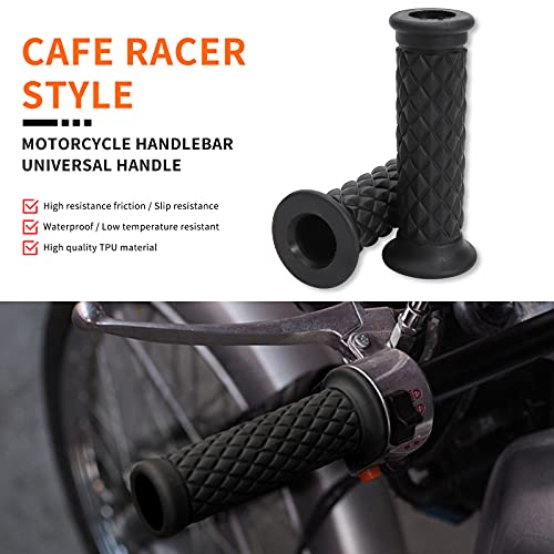 Jmtbno 7/8" Universal Motorcycle Hand Bar Grips Pillow Grip Anti-Slip Rubber Racing Without Bar End Grip For Dirt Bike Harley Honda Triumph Yamaha Kawasaki,Black #TOP3