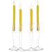 Price comparison product image Sziqiqi Glass Taper Candle Holders Set of 4, Wedding Party Dinning Table Decorations Candlestick Holder, Fits 3/4 Inch Thick Candle or Led Candles, L-4 Pcs
