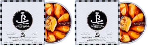 Conservas Real Conservera Española Mejillones en Escabeche 09/12 Picantes RO120 (Paquete de 2)