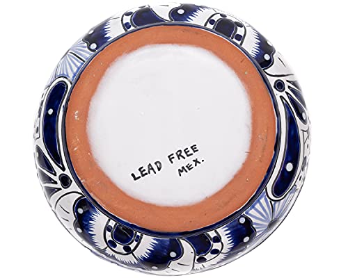 Enchanted Talavera Ceramic Hand-Painted Large Serving Bowl Pasta Bowl Fruit Bowl Salad Bowl Party Platter Holiday Bakeware Dish (10 Inches, Cobalt White) #TOP4