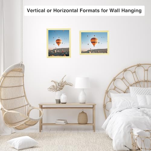 Image of JCJMY 8.5x12 Picture Frame Gold for Wall Hanging or Tabletop, Wall Mounting Horizontally or Vertically, 8.5 x 12 Wall Gallery Poster Photo Frame with Shatter Resistant Plexiglass, Gold