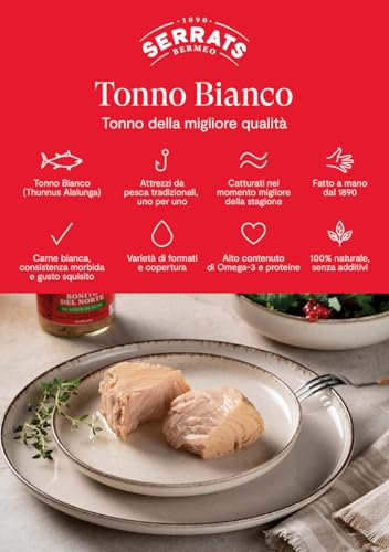 6 Einheiten - SERRATS - Bauchfleisch von Weißer Thun in Olivenöl 115g