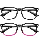 CHBP Blue-Light-Blocking-Glasses for Women Computer Glasses Man,2 Pack Gaming Eyeglasses Fashion ...