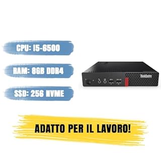 Lenovo ThinkCentre M910q • Intel Core i5 6Th • 256GB SSD • 8GB Memoria • Windows 11 Pro • Office 365 free • Computer Mini PC (ricondizionato)