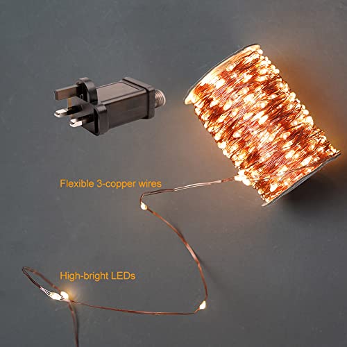 RESNICE 200Ft Long Fairy Lights Plug in Waterproof Outside Copper Wire String Lights with Remote 600 High-Bright LEDs for Garden Porch - Image 2