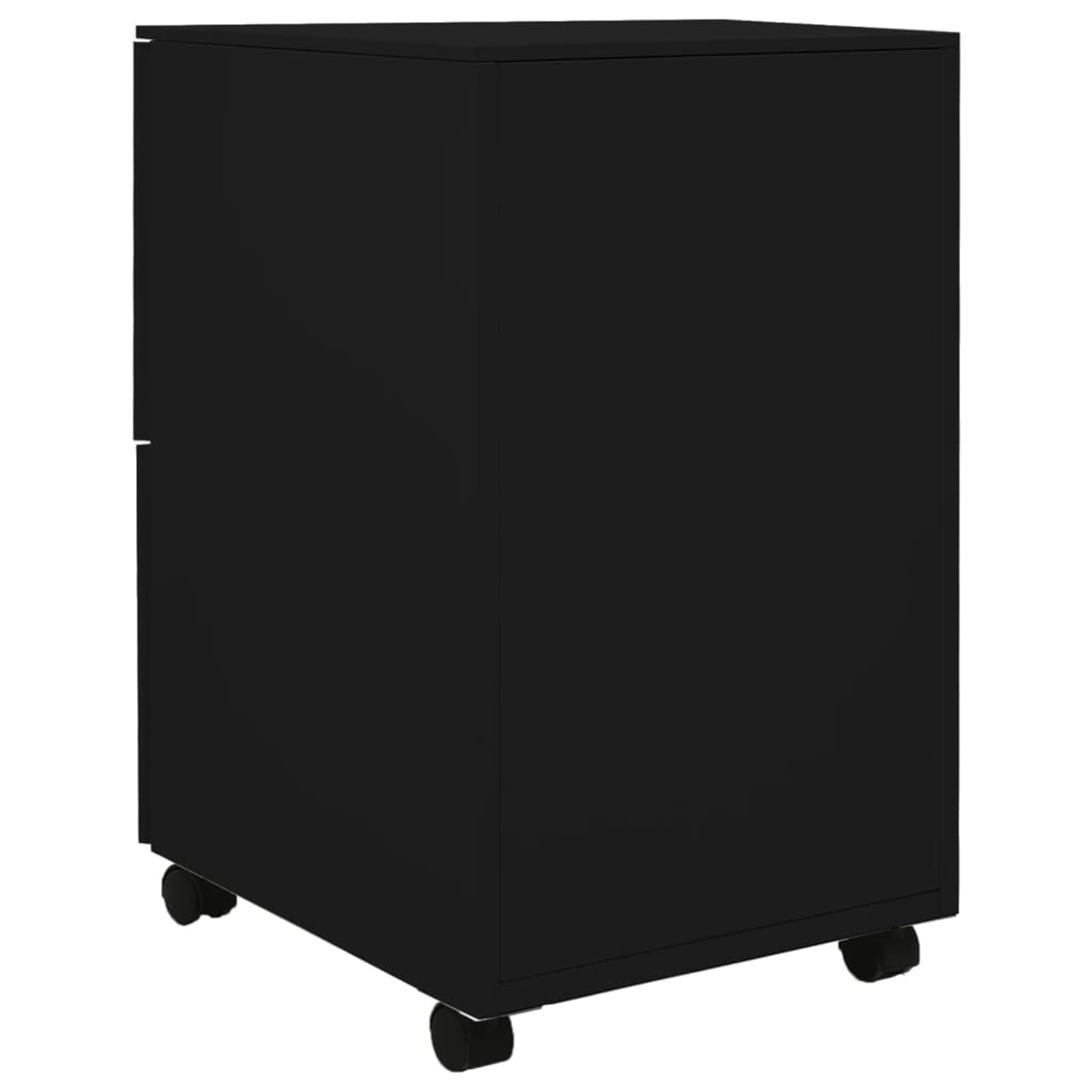 Armadietto per documenti con ruote, 39 x 45 x 67 cm, nero, acciaio, 2 cassetti chiudibili con 3 cuscinetti a sfera, compatibile con A4/Legal/Letter, per ufficio e home office