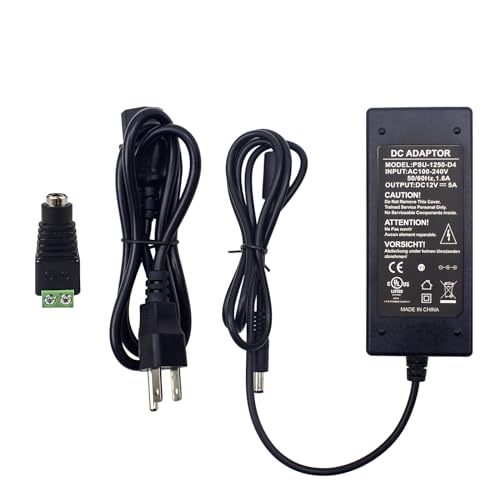 Image of Ultra PoE UL Listed 12V 5A Power Adapter 60W AC 100-240V to DC 12V 5000mAh