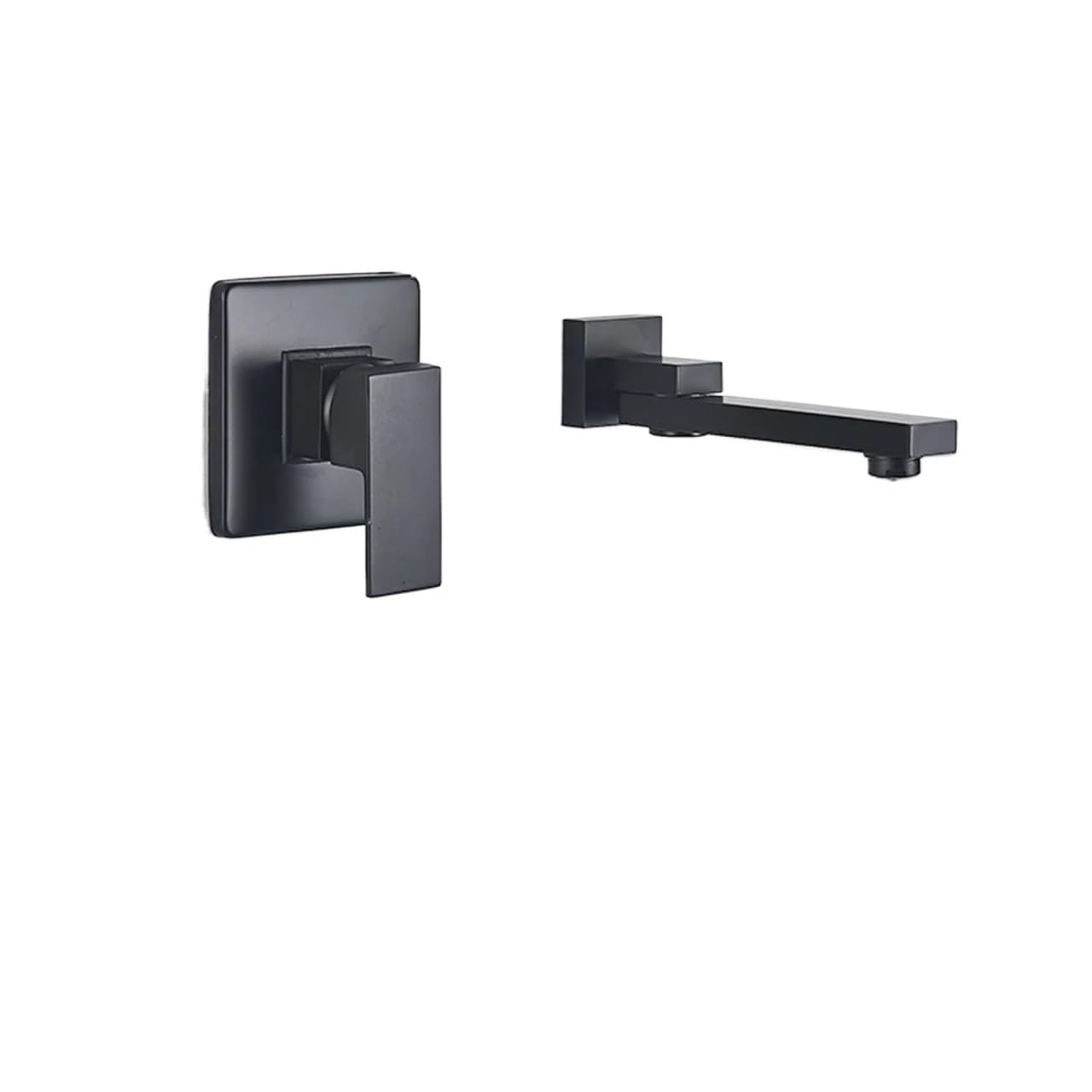 Naqzrxpml Color5 Concealed Wall-Mounted Matte Black Basin Faucet Single Handle Hot Cold Embedded Waterfall Split(Color5)