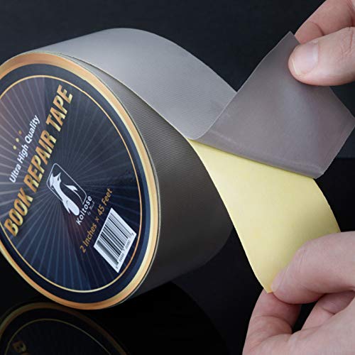 Gray Bookbinding Tape, Gray Cloth Book Repair Tape for Bookbinders, Grey Fabric Hinging Tape, Craft Tape, 2" Inches by 45' Feet, Acid Free and Archival Safe Tape for Crafts & Book Repair