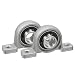sourcing map Rodamiento de Bolas con Bridas con Soporte KP002, 2pcs 15mm Rodamientos Autoalineable, Cojinete de Bloqueo de Aleación de Zinc para Brida para Maquinaria de Transporte/Impresión 3D