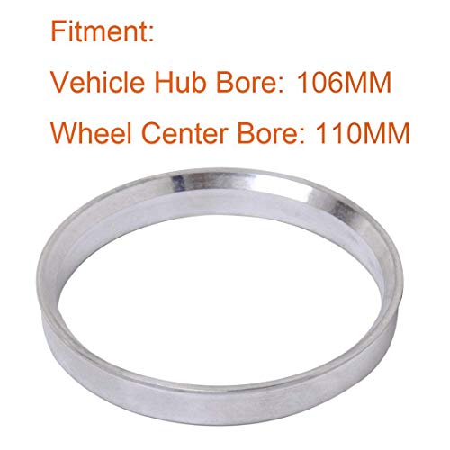 Image of ZHTEAPR 4pcs Wheel Hub Centric Rings 106 to 110 - OD=110mm ID=106mm - Aluminium Alloy Wheel Hubrings 106 to 110