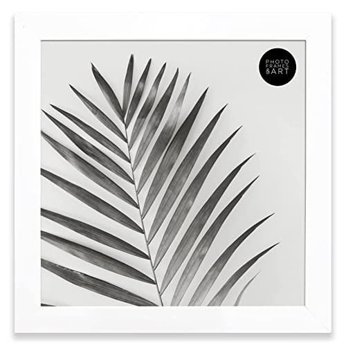 8x8/20x20cm GLASS WINDOW - Square White Oxford Matt Small Photo Frame. Stand & Wall Hanging. Made In The UK (Width Of Frame 2cm)