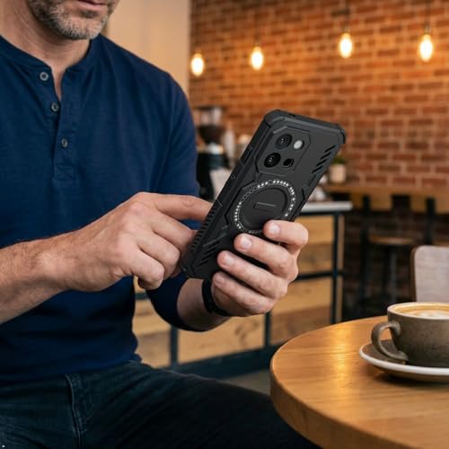 Image of ShieldTech Back Cover Case for OnePlus 13T 5G | 360 Protection Mobile Phone Case Mag-Safe | Camera Protection | Back Cover for 1 + OnePlus 13 T 5G / One Plus 13T 5+G - Black TPU+PC