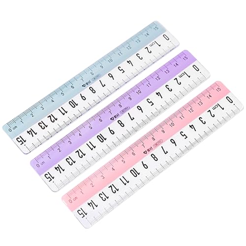 プラスチック定規 定規 15cm 特大 クリアスケール 【 3点セット 】測定ツール 小学生 子供 絵画 文房具 ピンク ブルー ブラウン