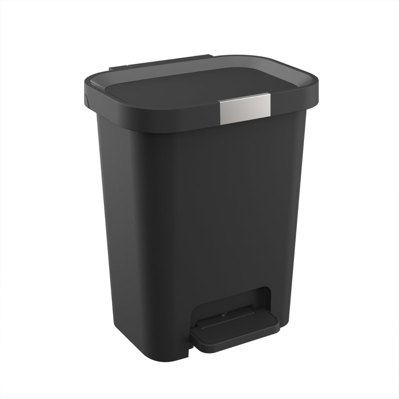 Mülleimer 40 L mit Deckel und Pedal - Treteimer, Abfalleimer mit Soft-Close, verschließbarem Deckel & rutschfesten Füßen - ideal für Küche, Bad & Büro - Kunststoff, Schwarz