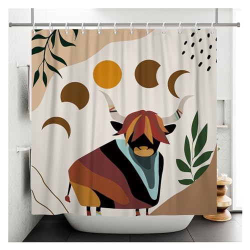 Rideau de douche imperméable en polyester à feuilles tropicales W180xH200cm - 6